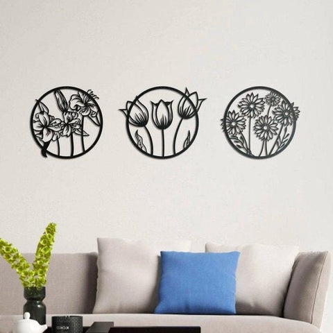 Flora Metal Wall Decor (pack of 3)