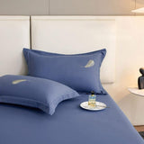 Feather Pattern Cotton Satin Embroidery Duvet Set - The Linen House