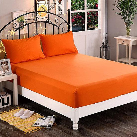 Fitted sheet (Orange) - The Linen House