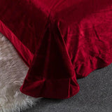 Flaming Red New Luxury Embroidered Velvet Duvet Set - The Linen House