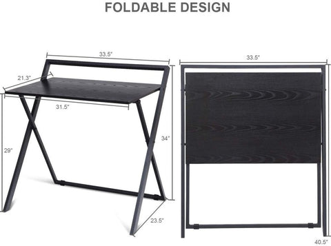 Folding Computer Desk, Foldable Desk for Small Space - The Linen House