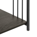 Furniture R Brown Metal Wood End Table - The Linen House