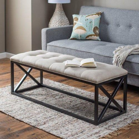 Grayson Tufted Backless Upholstered Bench - The Linen House