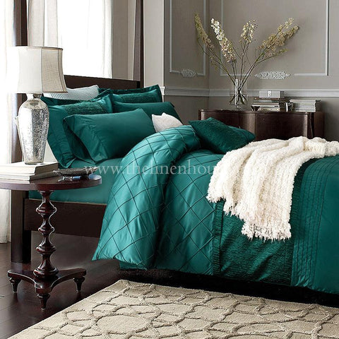 Green Bridal Duvet Set with filling - The Linen House