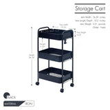 Home Organization And Storage Trolley Cart With Wheels - The Linen House