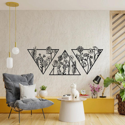 Modern Triangle Metal Wall Decor - Stylish Geometric Wall Art