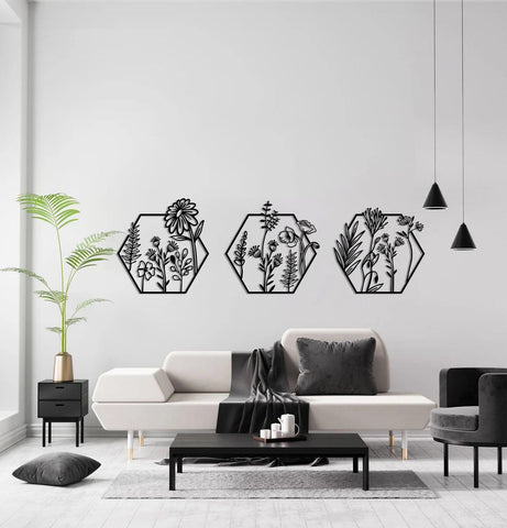 Hexagon Metal Wall Decor - The Linen House