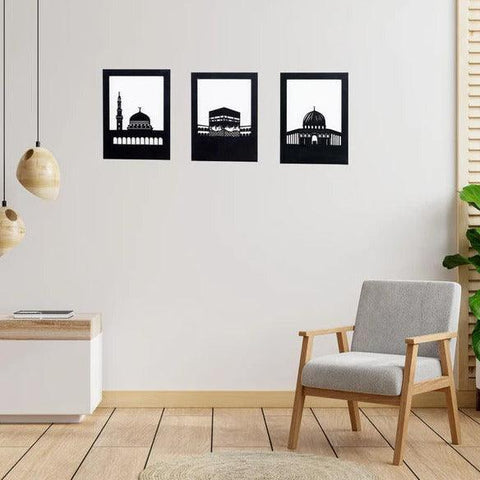 Islamic wall art set with Kaabe Metal Wall Decor - The Linen House