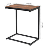 Industrial Styled C Shaped Side End Table - The Linen House