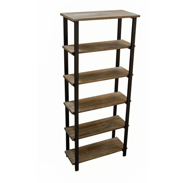 Iron Etagere Bookcase with Cabinet - The Linen House