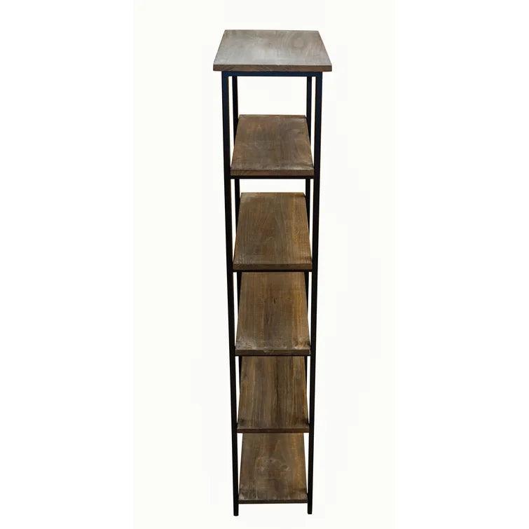 Iron Etagere Bookcase with Cabinet - The Linen House