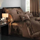 king Size Bed Sheet Set Bridal Set brown with filling - The Linen House
