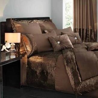 king Size Bed Sheet Set Bridal Set brown with filling - The Linen House