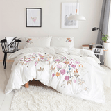 Korean Flowered Embroidery New Duvet Set - The Linen House
