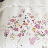 Korean Flowered Embroidery New Duvet Set - The Linen House