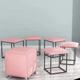 Leather Cube Ottomans - The Linen House