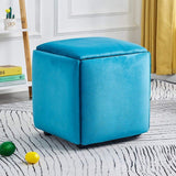 Leather Cube Ottomans - The Linen House