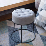 Leather Pouf Ottoman Foot Rest for Living Room,Vanity,Dorm,Apartment - The Linen House