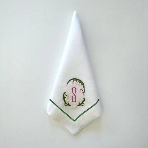 Lily Of The Valley Signature Monogramme Napkin - The Linen House
