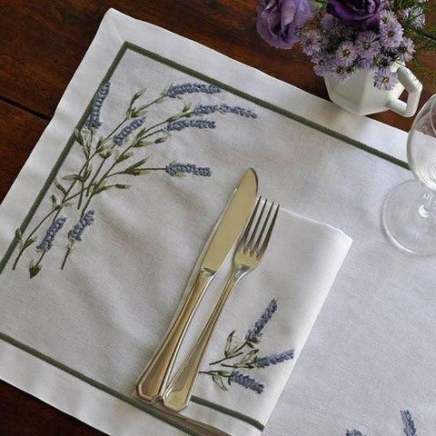 Little Lavender Table Mat & Napkin - The Linen House