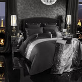 Luxury Bridal Duvet In Black(King) with filling - The Linen House