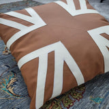 Luxury Leather - Designed Cushion (Union Jack) - The Linen House
