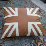 Luxury Leather - Designed Cushion (Union Jack) - The Linen House