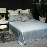 Luxury Light Mineral New Embroidered Duvet Set - The Linen House