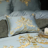 Luxury Light Mineral New Embroidered Duvet Set - The Linen House