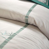 Luxury New Embroidered Green Bamboo Duvet Cover - The Linen House
