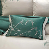 Luxury New Embroidered Green Bamboo Duvet Cover - The Linen House