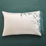Luxury New Embroidered Green Bamboo Duvet Cover - The Linen House