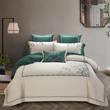 Luxury New Embroidered Green Bamboo Duvet Cover - The Linen House