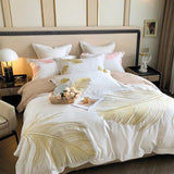 Luxury New Leaf Embroidered Duvet Set - The Linen House