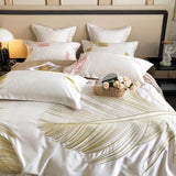 Luxury New Leaf Embroidered Duvet Set - The Linen House