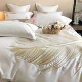 Luxury New Leaf Embroidered Duvet Set - The Linen House