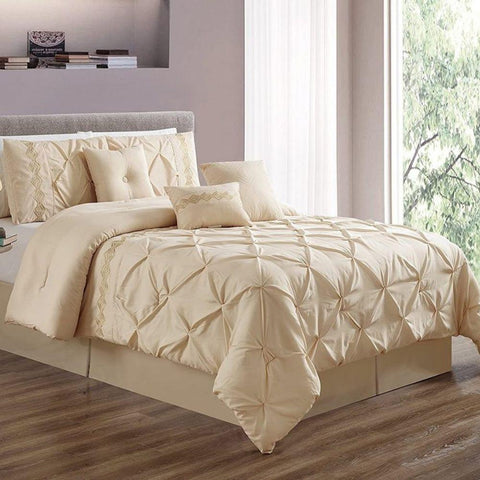 Luxury Pintuck with Printed Patch Duvet - The Linen House