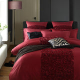 Luxury Red Embellish Bridal Bedding Duvet Set With Filling - The Linen House