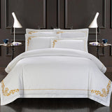 Luxury white Embroidery Duvet Set - The Linen House