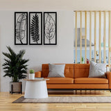 Metal Leaf Wall Art 3 Panels, Wall Decor (pack of 3) - The Linen House