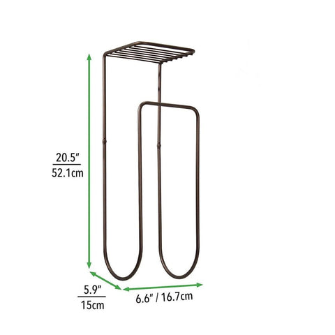 Metal Wall Mount Towel Rack Organizer with Storage Shelf - The Linen House