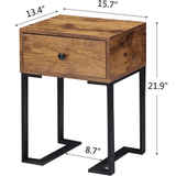 Modern Set of 2 Side Tables with Drawer - The Linen House