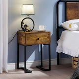 Modern Set of 2 Side Tables with Drawer - The Linen House