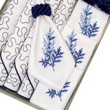 Mat & Napkin Modi Off White with Navy with Blue Twig