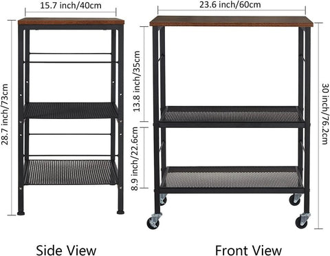 MOOACE 3 - Tier Mesh Kitchen Microwave Rack - The Linen House