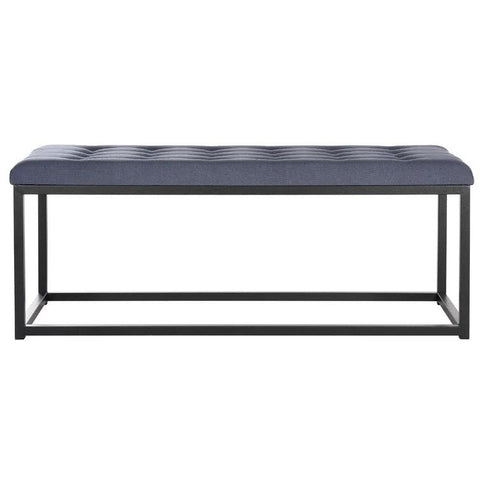 Navy Upholstered Bench - The Linen House