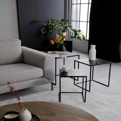 Nesting Metal Side Table Set 3 - Piece - The Linen House