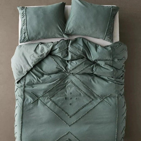 New Eliaf Tufted Cotton Duvet Cover Set - The Linen House