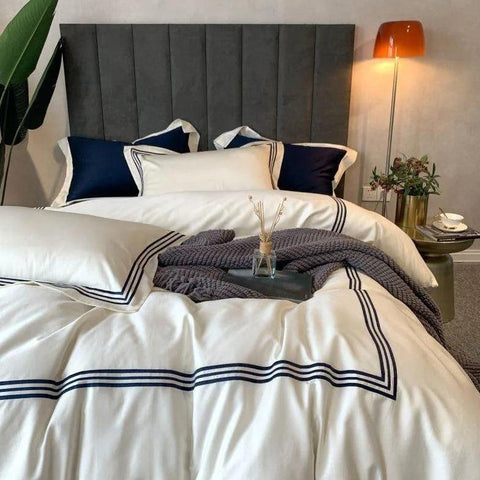 New Embroidered Luxury Baratta Duvet Set - The Linen House