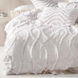 New Floral Tufted Cotton Duvet Cover Set - The Linen House